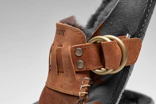 laydown detail image of Huckberry x Quoddy Ring Mule Shearling Slipper