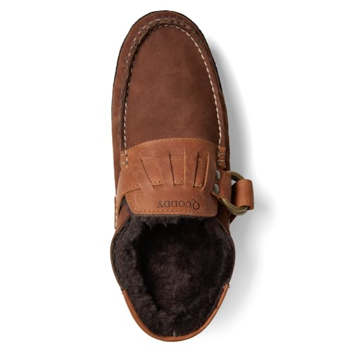 laydown image of Huckberry x Quoddy Ring Mule Shearling Slipper