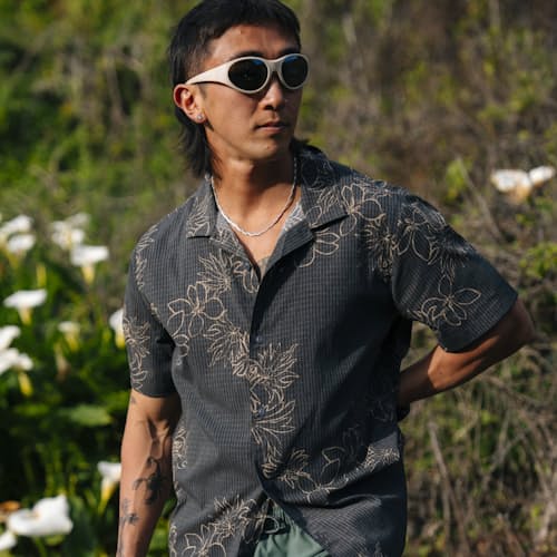 lifestyle image of Bless Up Trail Short Sleeve Shirt