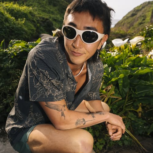 lifestyle image of Bless Up Trail Short Sleeve Shirt