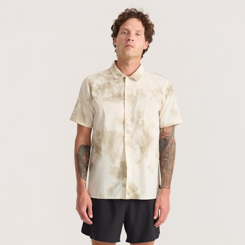on model image of Bless Up Trail Short Sleeve Shirt
