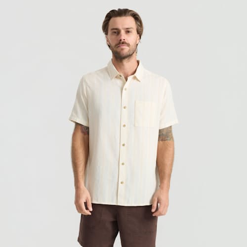on model image of Crosswinds Short Sleeve Shirt
