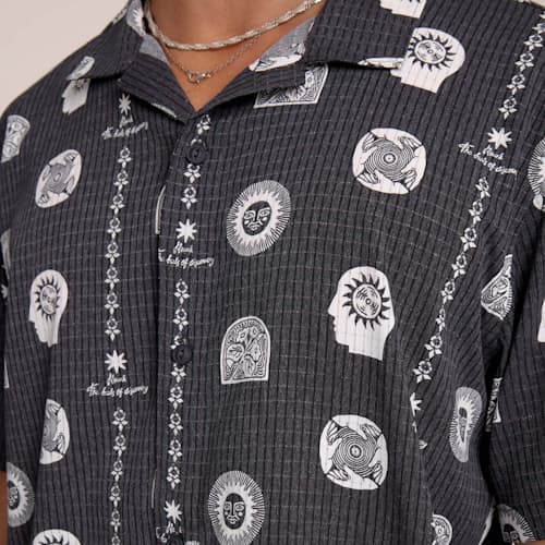 on model image of Bless Up Trail Short Sleeve Shirt