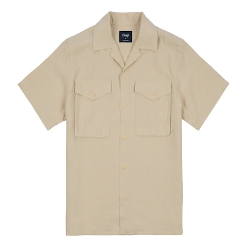 laydown image of Military Short Sleeve Camp Collar Shirt