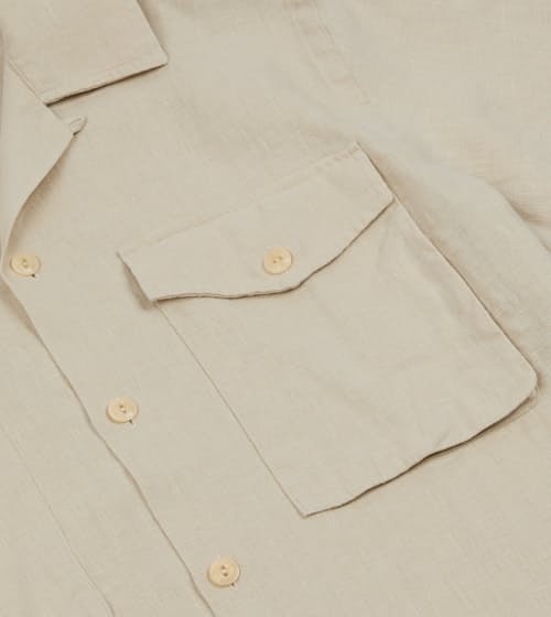 laydown detail image of Military Short Sleeve Camp Collar Shirt