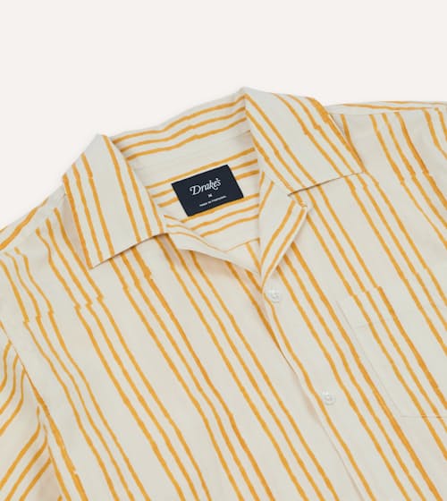 laydown detail image of Block Short Sleeve Camp Collar Shirt