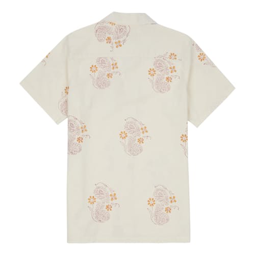 laydown image of Block Short Sleeve Camp Collar Shirt