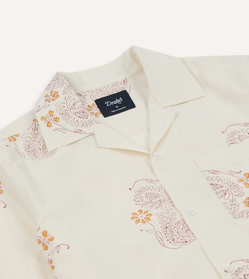 laydown detail image of Block Short Sleeve Camp Collar Shirt