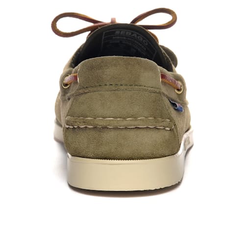 laydown image of Portland Artisan Suede Boat Shoe