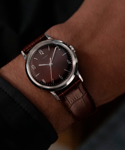 laydown detail image of Marlin® Hand-Wound 34mm Dress Watch