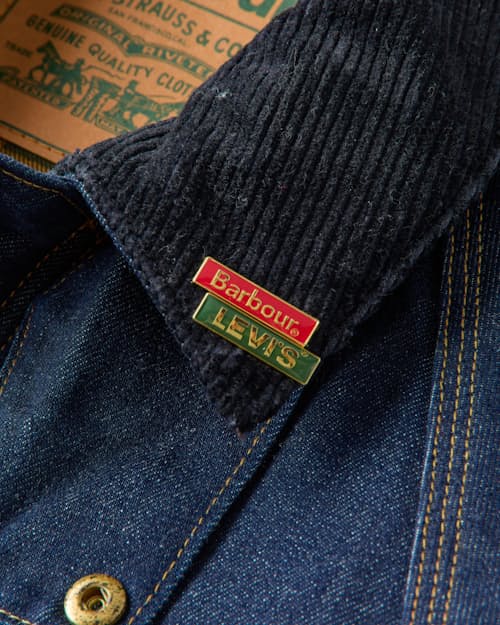 laydown detail image of Barbour x Levi's Bedale Denim Jacket