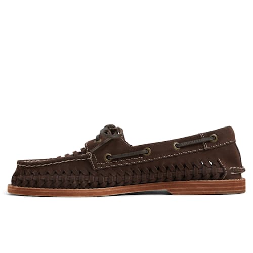 laydown image of Gold Cup AO 2 Woven Leather Boat Shoe
