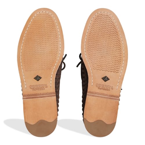 laydown image of Gold Cup AO 2 Woven Leather Boat Shoe