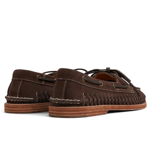 laydown image of Gold Cup AO 2 Woven Leather Boat Shoe