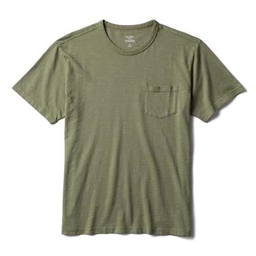 laydown image of Short Sleeve Slub Pocket T-Shirt