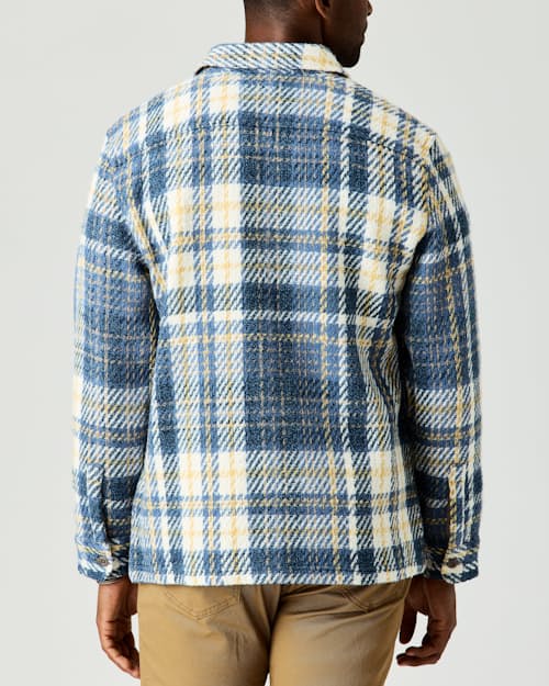 on model image of Cabin Flannel Overshirt
