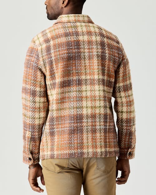 on model image of Cabin Flannel Overshirt