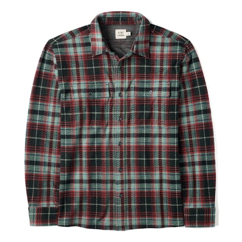 laydown image of Knit Flannel Button Down