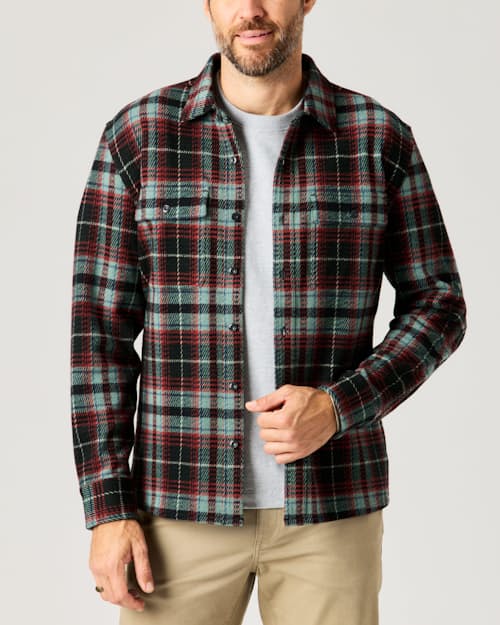 lifestyle image of Stretch Knit Flannel Shirt