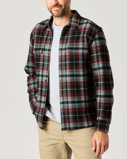 lifestyle image of Stretch Knit Flannel Shirt