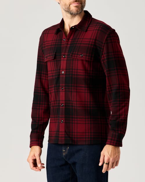 lifestyle image of Stretch Knit Flannel Shirt
