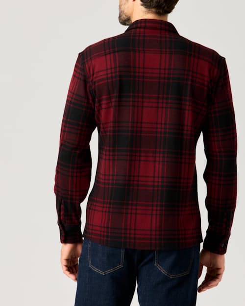lifestyle image of Stretch Knit Flannel Shirt
