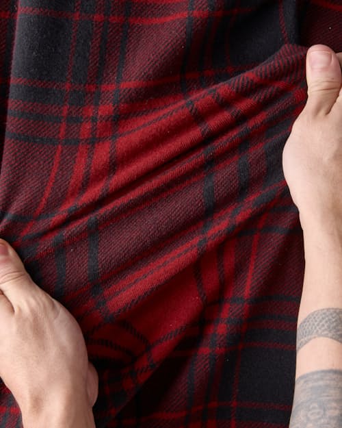 lifestyle image of Stretch Knit Flannel Shirt