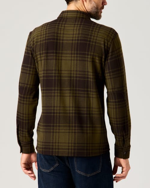 lifestyle image of Stretch Knit Flannel Shirt