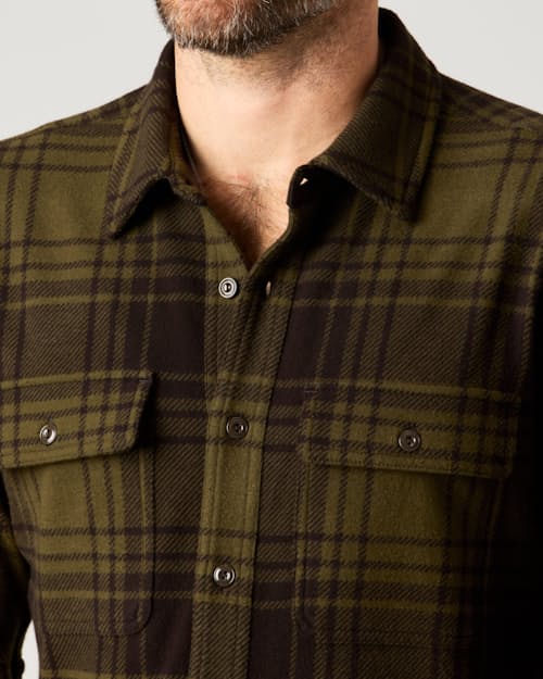 lifestyle image of Stretch Knit Flannel Shirt