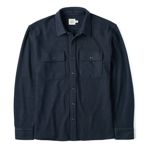 laydown image of Knit Flannel Button Down