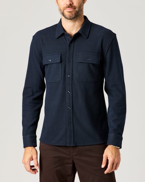 lifestyle image of Stretch Knit Flannel Shirt