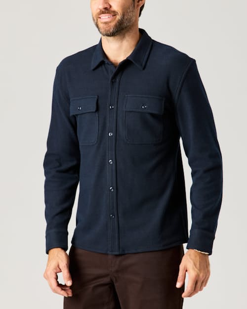 lifestyle image of Stretch Knit Flannel Shirt