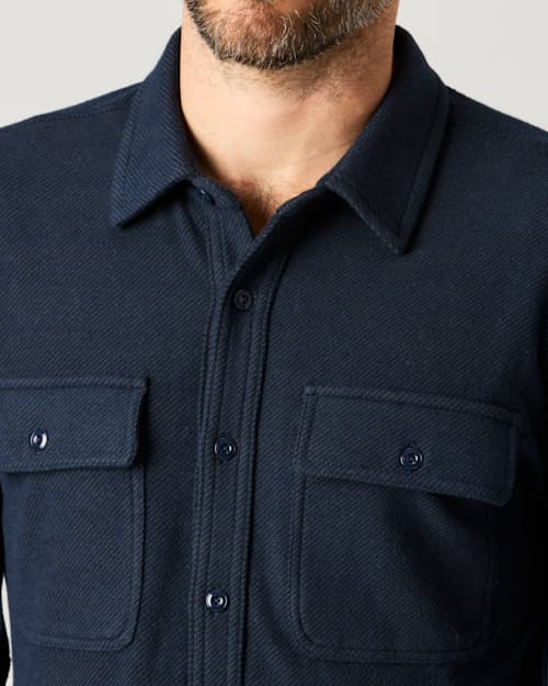 lifestyle image of Stretch Knit Flannel Shirt
