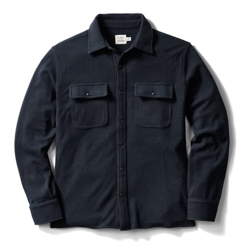 laydown image of Stretch Knit Flannel Shirt