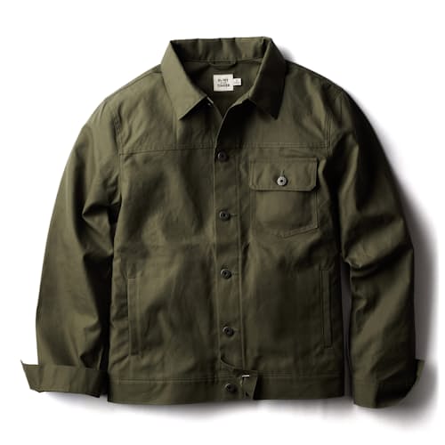 laydown image of Dry Wax Trucker Jacket