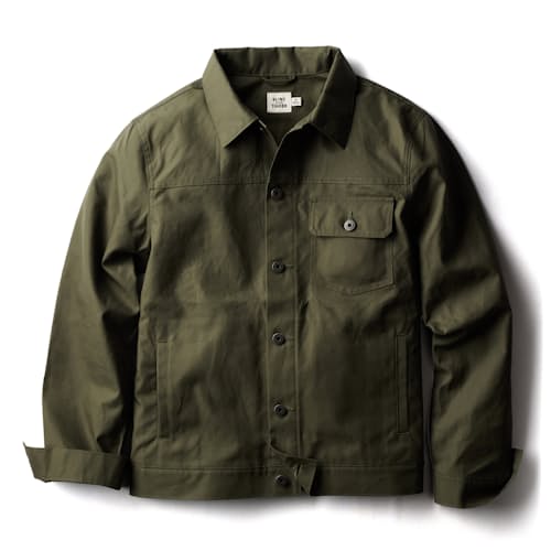 laydown image of Dry Wax Trucker Jacket