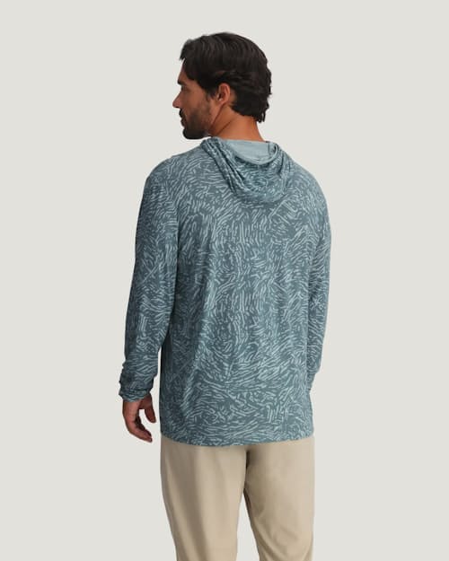 on model image of Bamboo Lightweight Performance Hoodie