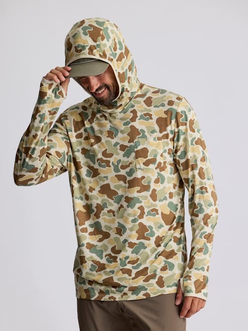 on model image of Bamboo Lightweight Performance Hoodie