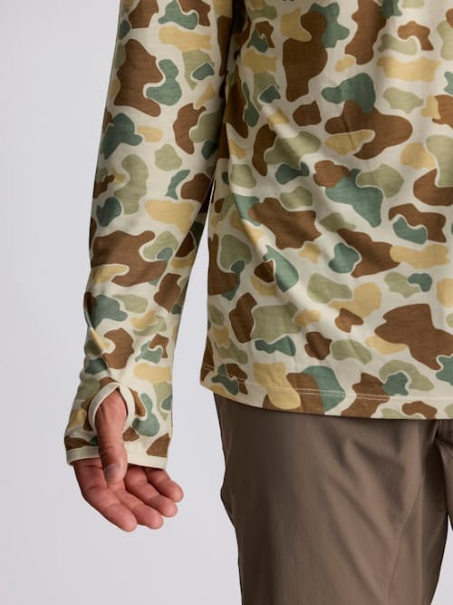 on model image of Bamboo Lightweight Performance Hoodie