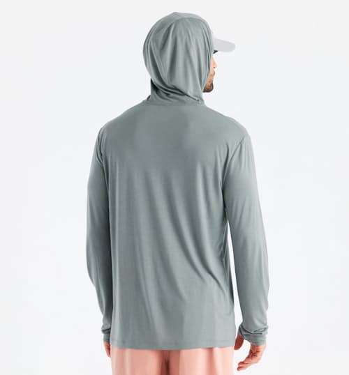 on model image of Bamboo Lightweight Performance Hoodie