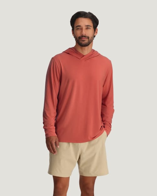 on model image of Elevate Lightweight UPF Hoodie
