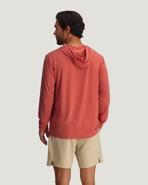 on model image of Elevate Lightweight UPF Hoodie