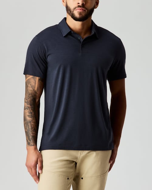 lifestyle image of 72-Hour Merino Polo Shirt