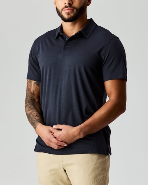 lifestyle image of 72-Hour Merino Polo Shirt