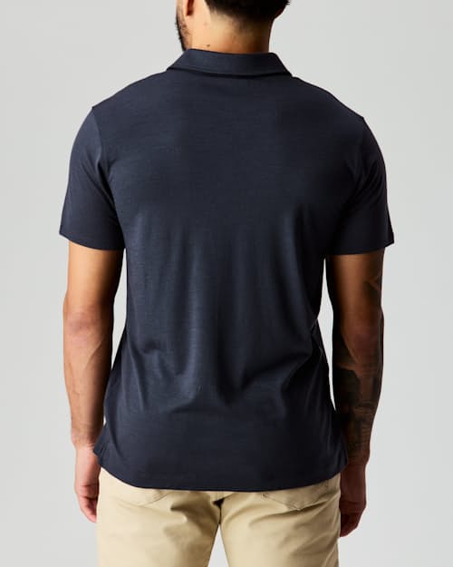 lifestyle image of 72-Hour Merino Polo Shirt
