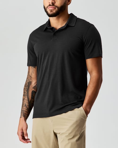 lifestyle image of 72-Hour Merino Polo Shirt