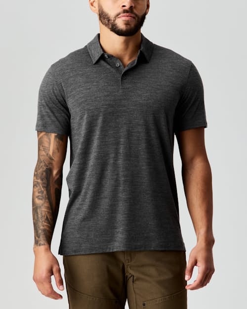 lifestyle image of 72-Hour Merino Polo Shirt