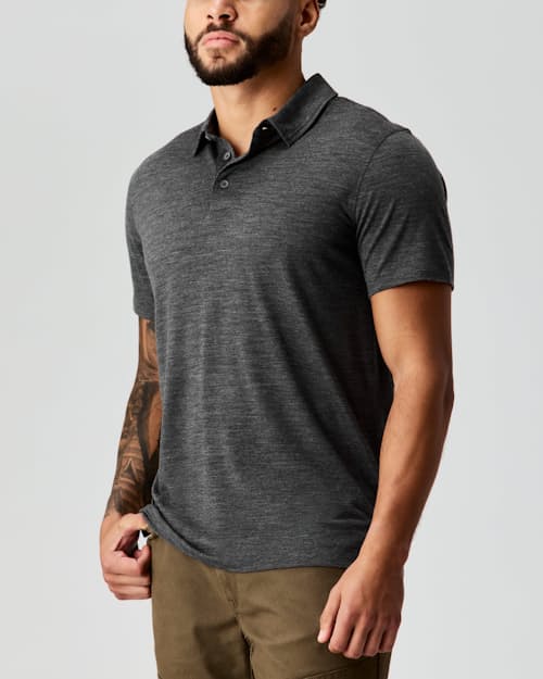 lifestyle image of 72-Hour Merino Polo Shirt