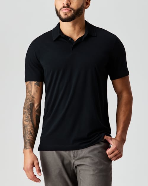 lifestyle image of 72-Hour Merino Polo Shirt