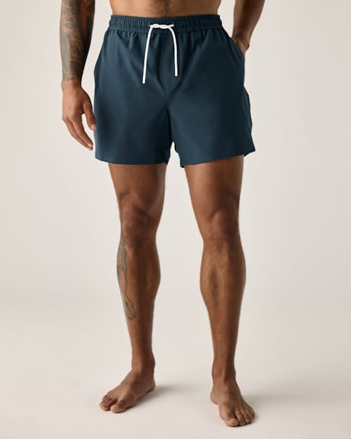 lifestyle image of Performance Lined Swim Trunks - 5"